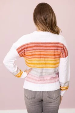 Orange And Mustard Stripe Lightweight Sweater -Staccato Shop 3D4A3787 7c33ea51 0640 4786 8fad 73f768fd556d