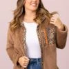 Mocha Sherpa Jacket With Animal Print Trim -Staccato Shop 3D4A3844 efac778a 078f 4e69 a677 26e7ae4e59f4