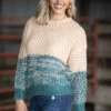 Teal And Beige Heathered Sweater