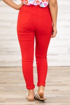 Red Skinny Fit High Rise Pants -Staccato Shop 3D4A3977 d6e26720 0daa 4df2 bcfa cd5f57582d9b