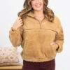 Tan Sherpa 1/4 Zip Pullover With Pockets 1 Tan Sherpa 1/4 Zip Pullover With Pockets -Staccato Shop 3D4A4027 8a3241de 951e 43eb 983b cbcb599948da