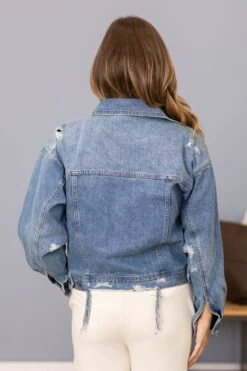 Judy Blue Lightly Distressed Denim Jacket -Staccato Shop 3D4A4345 9315e5bf ab53 4463 916e 308ce1c275be
