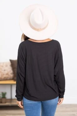 STACCATO Black Horizontal Ribbed Dolman Sleeve Top -Staccato Shop 3D4A4433 22202dd2 2c00 42da 93ab 6c03ecfd6c0f