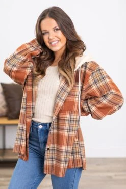 Cognac Plaid Super Soft Hooded Shacket 7 Cognac Plaid Super Soft Hooded Shacket -Staccato Shop 3D4A4455 ec378c50 a87d 4470 8682 4c90558b3932