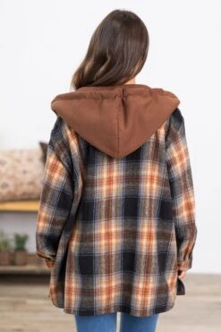 Chestnut Plaid Super Soft Hooded Shacket -Staccato Shop 3D4A4464 9b77bd70 27cd 46af 87ce 1f29f056dc1c