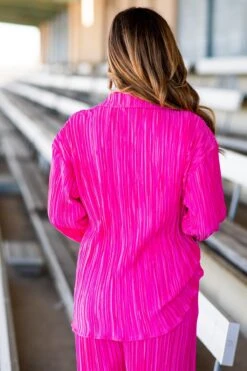 Hot Pink Crystal Pleat Top And Pants Set 13 Hot Pink Crystal Pleat Top And Pants Set -Staccato Shop 3D4A4471 2