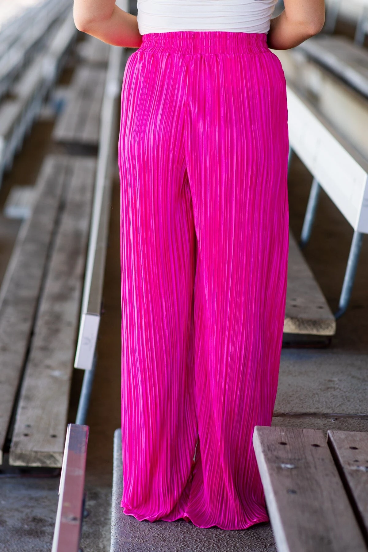 Hot Pink Crystal Pleat Top And Pants Set 9 Hot Pink Crystal Pleat Top And Pants Set - Image 7