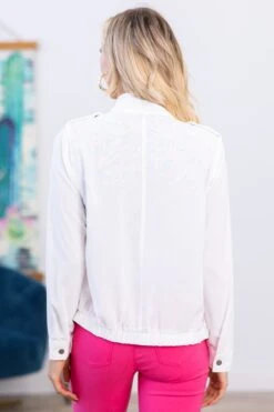 STACCATO White Utility Jacket With Elastic Hem -Staccato Shop 3D4A4516 690db47d b3bd 4732 aa52 fbff3aef3020