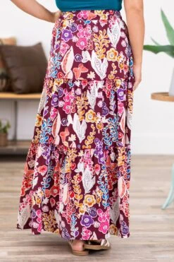 Pink Multicolor Floral Tiered Maxi Skirt 11 Pink Multicolor Floral Tiered Maxi Skirt -Staccato Shop 3D4A4637 4c680e72 521a 4f0e b0fc 60065b595277