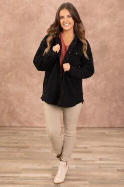 Black Felt Shacket -Staccato Shop 3D4A4890 22353fef 158d 4f74 b184 2481e5c7fbf4