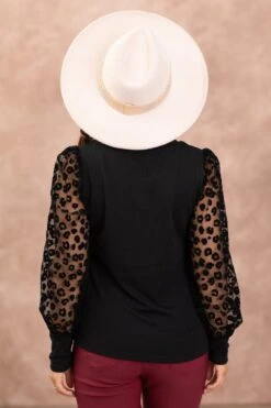 Black Top With Animal Print Burnout Sleeves -Staccato Shop 3D4A5020 e665f4f1 6aee 47bb b94d 2c9e4771491a