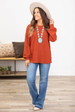 STACCATO Rust Textured Top With Side Slits 8 STACCATO Rust Textured Top With Side Slits -Staccato Shop 3D4A5121 514dec01 4880 41ad a56e 713b27933f09