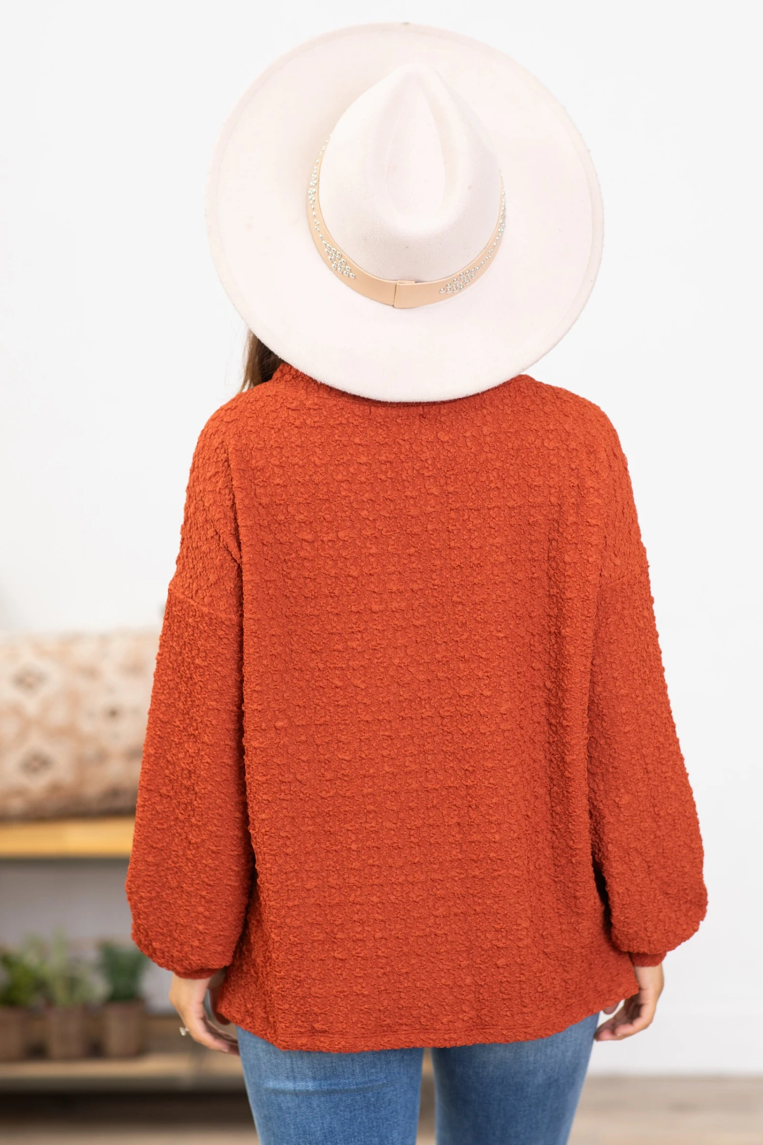 STACCATO Rust Textured Top With Side Slits 6 STACCATO Rust Textured Top With Side Slits - Image 4