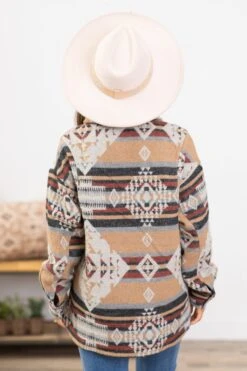 Tan And Rust Aztec 1/4 Button Pullover -Staccato Shop 3D4A5149 21d3899c c2e7 445a 876b aef8dfe2009d