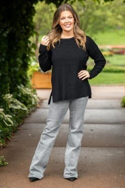 STACCATO Black Baby Waffle Knit Sweater -Staccato Shop 3D4A5217 6ca7a091 a521 4ecc 924f e617940b61c7