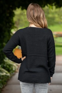 STACCATO Black Baby Waffle Knit Sweater -Staccato Shop 3D4A5222 f5c08c54 3814 47a7 a191 f29957eee1a1