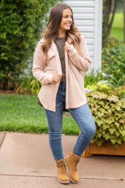 Peach Rib Knit Shacket -Staccato Shop 3D4A5274 444af133 53b6 485e a220 c5a67f843fdb
