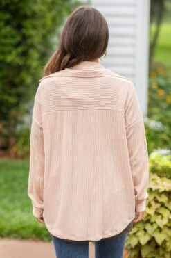 Peach Rib Knit Shacket -Staccato Shop 3D4A5278 008b7657 8e62 4fbb 8ed8 63f3c6135ed1