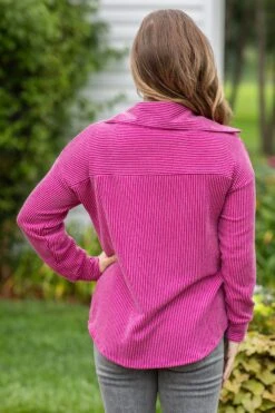 Fuchsia Rib Knit Shacket -Staccato Shop 3D4A5301 78328d79 c4e4 4e73 b1a0 f0a6a8a03909