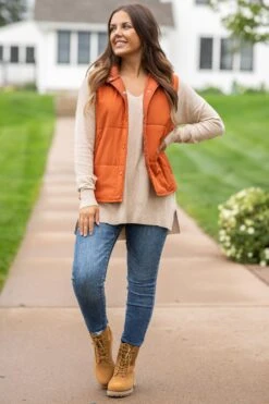 STACCATO Burnt Orange Snap Front Vest With Sweater Back 8 STACCATO Burnt Orange Snap Front Vest With Sweater Back -Staccato Shop 3D4A5317 82f842f1 7463 4a16 a2d8 a1194c7fbbf2