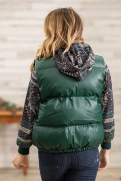 Hunter Green Faux Leather Puffer Vest -Staccato Shop 3D4A5360 5ece7d64 c118 4ac9 9e25 5545ad9118a6