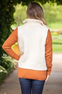 STACCATO Cream Snap Front Vest With Sweater Back -Staccato Shop 3D4A5634 8a493d26 d0a8 47ef b482 5b082c132760