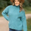 Teal Diamond Texture Turtleneck Sweater -Staccato Shop 3D4A5917 2