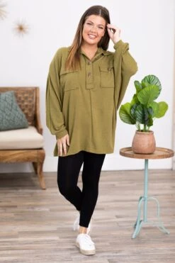 Olive Pullover With Pocket Detail -Staccato Shop 3D4A6023 530858f0 c087 407a a79d 4fdc13a8f36a
