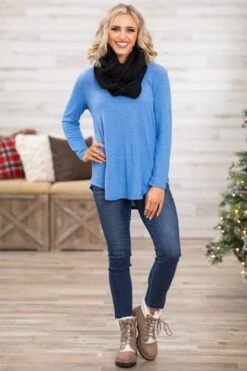 Cornflower Top And Black Infinity Scarf Bundle -Staccato Shop 3D4A6310 d5c1f4f3 1731 4736 97e3 0e501bbbf892