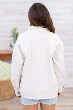 Beige Round Hem Denim Jacket -Staccato Shop 3D4A6354 c4de1525 0d68 49b6 8253 e01b589832af