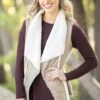 Tan Faux Suede Sherpa Lined Vest