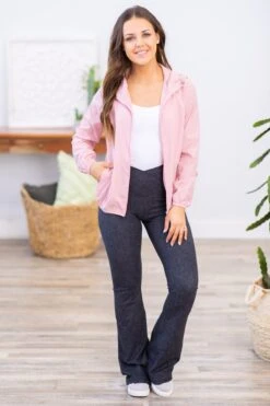 Dusty Rose Hooded Windbreaker Jacket -Staccato Shop 3D4A6845 4b0d3f05 9e47 4b87 9a92 5b65d0bb7354