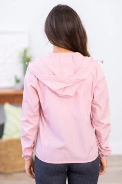 Dusty Rose Hooded Windbreaker Jacket -Staccato Shop 3D4A6851 0e9d3550 037f 4088 889e a23447d04b7c