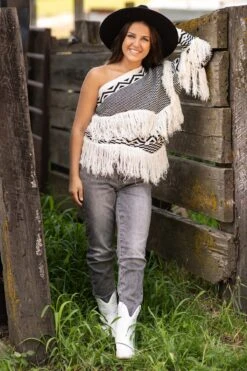 Ivory One Shoulder Sweater With Fringe 8 Ivory One Shoulder Sweater With Fringe -Staccato Shop 3D4A7140 39a388d3 1e78 441f b43f 758b8f58b793