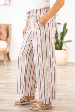 Sage And Blush Stripe Elastic Waist Pants -Staccato Shop 3D4A7238 9839ed5a 2431 4d8b 827e f1dab1add7df
