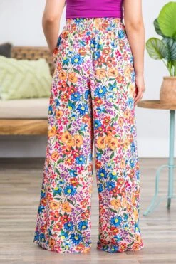 Pink Multicolor Floral Wide Leg Pants -Staccato Shop 3D4A7656 b1171dbc bf71 4814 bfcb adf503afd3ed