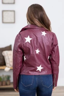 Berry Star Print Faux Leather Moto Jacket -Staccato Shop 3D4A7832 c04d1b48 3a6c 48b0 9c02 5965d0759484