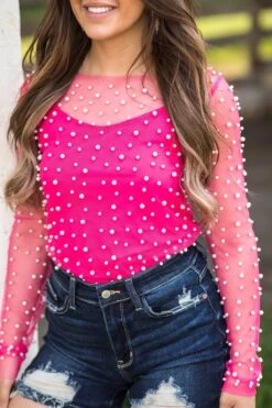 Hot Pink Long Sleeve Top With Pearls -Staccato Shop 3D4A8014 2c40e6c7 877c 4d8b 9a2c 2926d7e5cd81