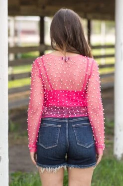 Hot Pink Long Sleeve Top With Pearls -Staccato Shop 3D4A8015 8afc2ee2 ec4e 4a34 8d0e 1387e22af0a2