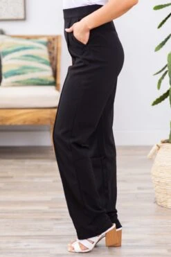 Black Pull On Stretch Dress Pants With Seam -Staccato Shop 3D4A8148 664c88b3 f0d8 45c2 a0cd 9de4e090f96b