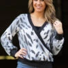 Grey Abstract Animal Print Surplice Front Top 1 Grey Abstract Animal Print Surplice Front Top -Staccato Shop 3D4A8182 663e8109 ae76 4136 9e89 5b57d3ec749f