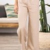 Tan Smocked Waist Wide Leg Pants -Staccato Shop 3D4A8399 d76d79bc ae13 4a73 8ec5 8d093a9e83d5