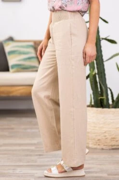 Tan Smocked Waist Wide Leg Pants 8 Tan Smocked Waist Wide Leg Pants -Staccato Shop 3D4A8400 61f2664c a892 445e b35b 86cb564ed535