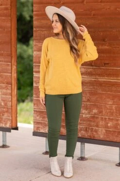 STACCATO Mustard Dolman Sleeve Soft Waffle Knit Top -Staccato Shop 3D4A8503 9b5d4010 69c4 4168 b3d5 35dee87ae284