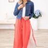 Coral And White Pull On Pants -Staccato Shop 3D4A8721 dd0acd13 4f98 46b1 8a8a 3946301a9032