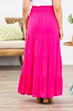 Hot Pink Smocked Waist Tiered Maxi Skirt -Staccato Shop 3D4A8762 be651dc2 853c 4dba ad8f b84ed63b053d