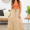Tan Smocked Waist Tiered Maxi Skirt 2 Tan Smocked Waist Tiered Maxi Skirt -Staccato Shop 3D4A8769 a8f04f37 e0bf 46cc 90ea 53598e197050