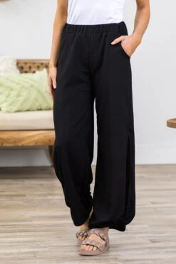 Black Gauze Pants With Ankle Tie Detail -Staccato Shop 3D4A8863 11cdf0b9 3772 4a2e 87fa 3be5069599a1