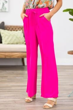 STACCATO Hot Pink Elastic Waist Wide Leg Pants -Staccato Shop 3D4A8948 3beac724 e31f 4247 854e 7987989f1260