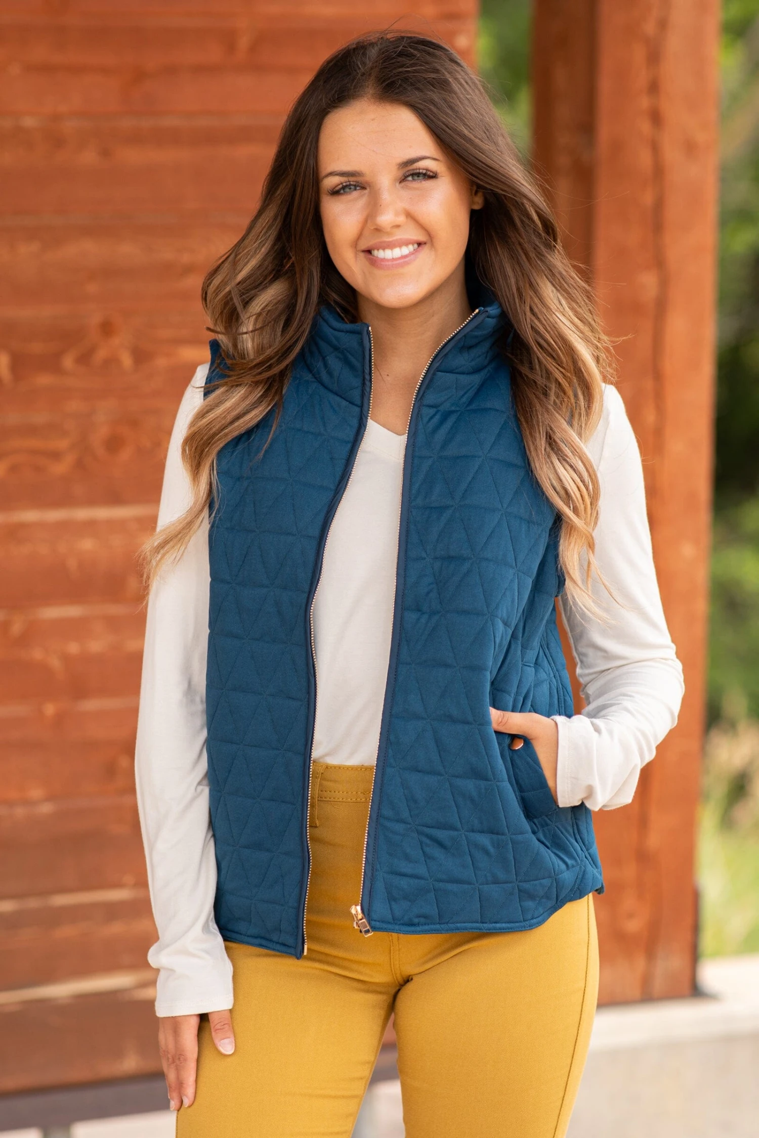 STACCATO Teal Quilted Vest 4 STACCATO Teal Quilted Vest - Image 2